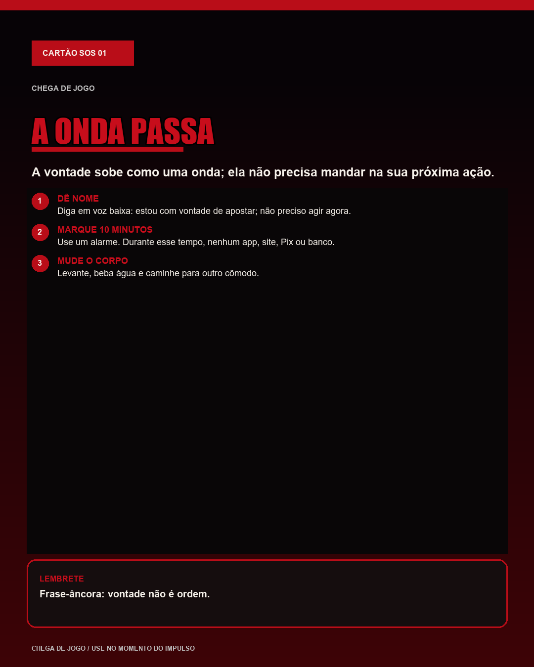 Cartão SOS A Onda Passa